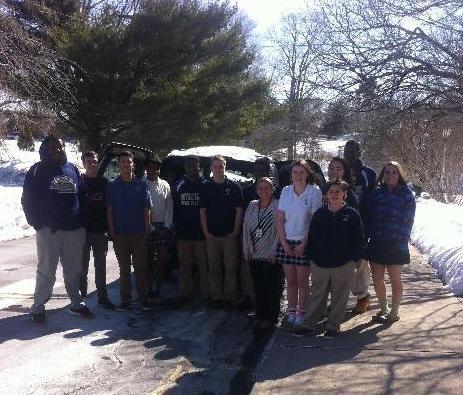 Notre Dame Students help out in the cold